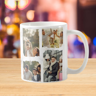 8 Eight Photo Modern Elegant Collage Family Love C Coffee Mug