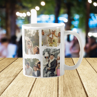8 Eight Photo Modern Elegant Collage Family Love C Coffee Mug