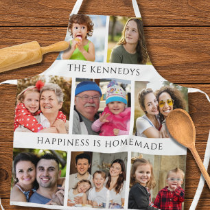 8 Family Photo Collage Happiness Is Homemade White Apron