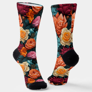 #8 Floral pattern Crew Socks