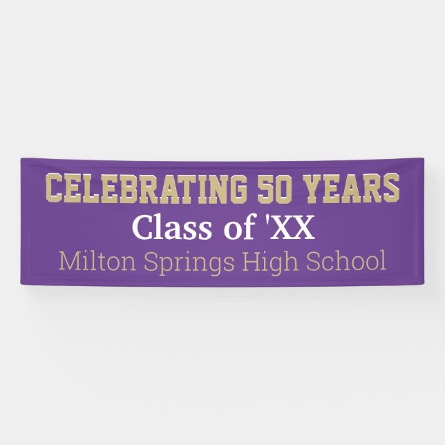 8 ft long! Celebrate 50 yrs reunion banner (Horizontal)