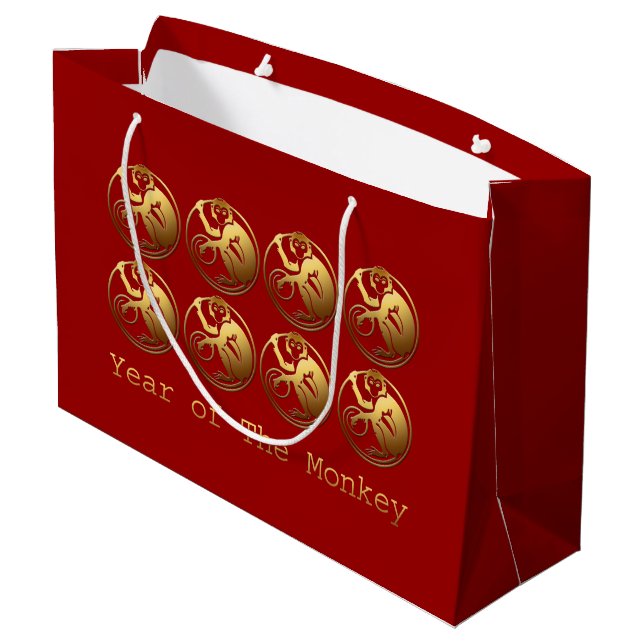 8 Golden Monkeys Chinese New Year 2016 Gift Bag (Back Angled)