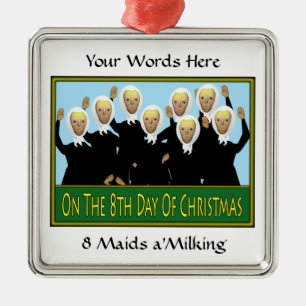 8 Maids Milking Metal Tree Decoration