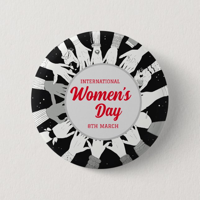 8 March InspireInclusion International Women's day 6 Cm Round Badge (Front)