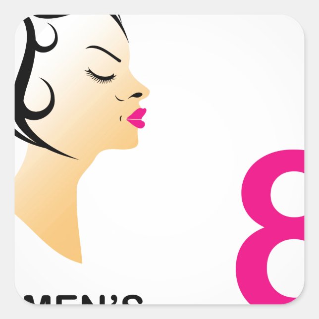 8 march International women's day Square Sticker (Front)
