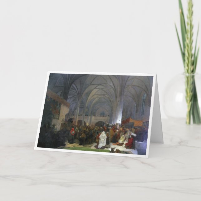 #8 Master Jan Hus Preaching at Bethlehem Chapel Card (Front)
