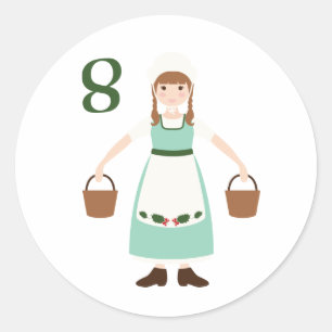 8 Milk Maids Classic Round Sticker