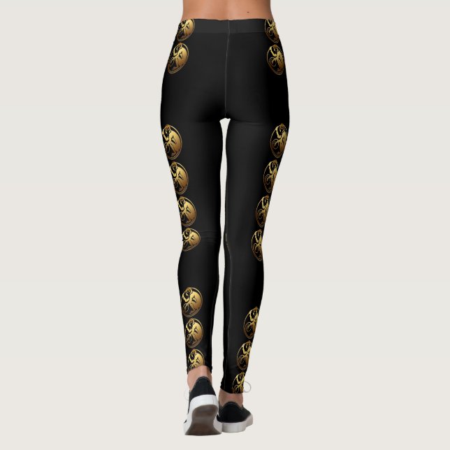 8 Monkeys Chinese Year Zodiac Birthday Leg Leggings (Back)