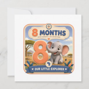 8 Months Baby Milestone Safari Explorer Invitation
