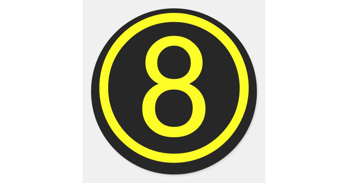 8-number-eight-classic-round-sticker-zazzle