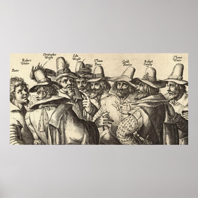 8 of 13 Gunpowd conspirators Crispijn van de Passe Poster (Front)