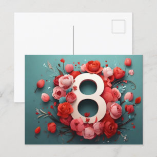 8 of march design holiday postcard