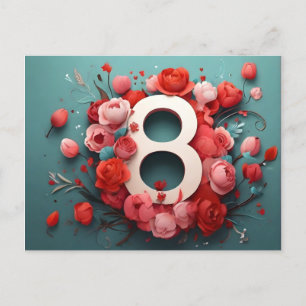 8 of march design postcard
