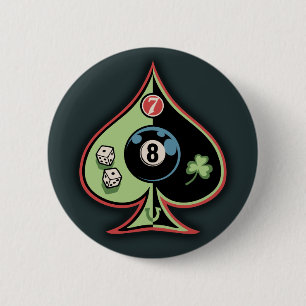 8 of Spades 6 Cm Round Badge