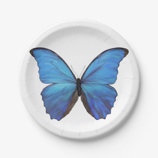 8 Paper Plate Blue Morpho Butterfly