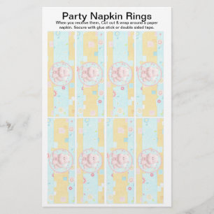 8 per sheet Safari Baby Shower Paper Napkin Rings