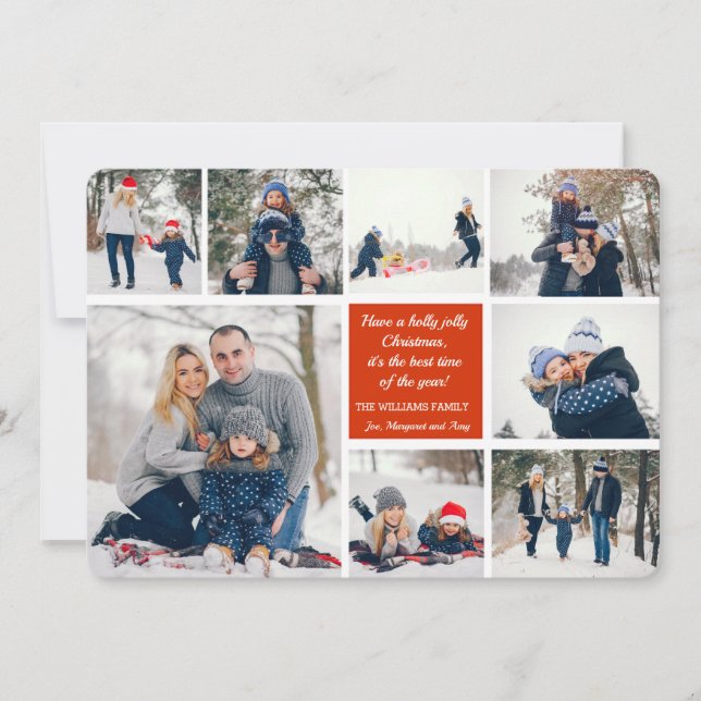 8 Photo Christmas Collage Card (Front)