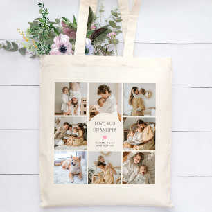 8 Photo Collage Arch We Love You Grandma Nana Tote Bag