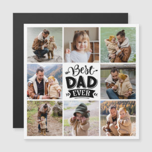 8 Photo Collage Best Dad Ever Magnetic Card