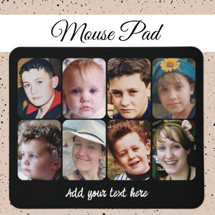 8 photo collage black white mouse mat