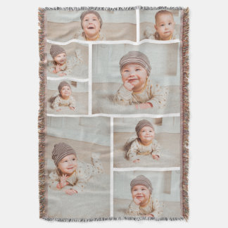 8 Photo Collage Custom Personalised Throw Blanket