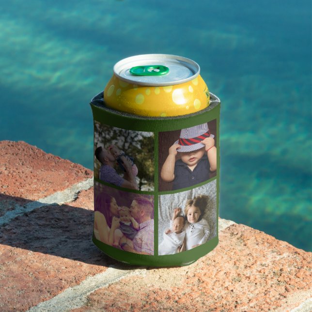 8 Photo Collage DIY Fun Personalised Can Cooler (In Situ Pool)