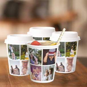 8 Photo Collage DIY Fun Personalised Coffee Paper Cups