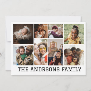 8 photo collage family holiday card Invitation