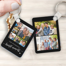 8 photo collage family name personalised black