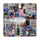 8 Photo Collage Family Name & Year Simple White