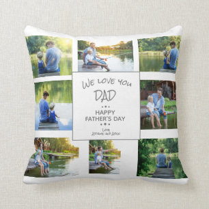 8 Photo Collage Father's Day Keepsake Cushion