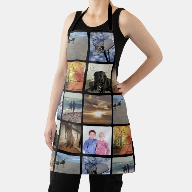 8 Photo Collage Full Colour Keepsake Gift Apron (Insitu)