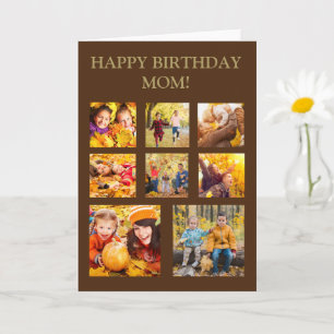 8 Photo Collage Happy Birthday Mum Card