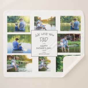 8-Photo Collage Keepsake Father's Day Sherpa Blanket
