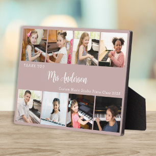 8 Photo Collage Music Teacher Appreciation Gift Plaque