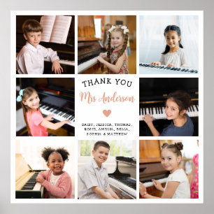 8 Photo Collage Music Teacher Gift Poster