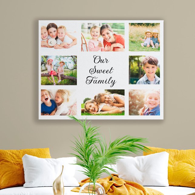 8 Photo Collage Our Sweet Family  Canvas Print (Creator Uploaded)