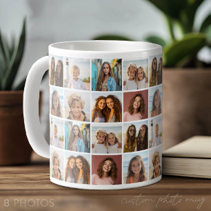 8 Photo Collage Pattern - Pattern Grid - White Coffee Mug