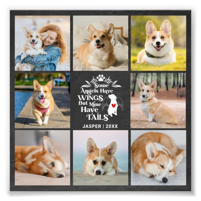 8 Photo Collage Pet Dog Loss Photo Enlargement (Front)