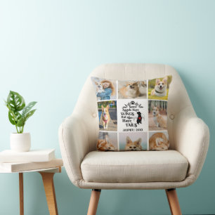 8 Photo Collage Pet Dog Loss Remembrance Cushion