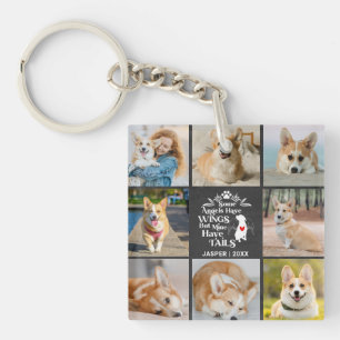 8 Photo Collage Pet Dog Loss Remembrance  Key Ring
