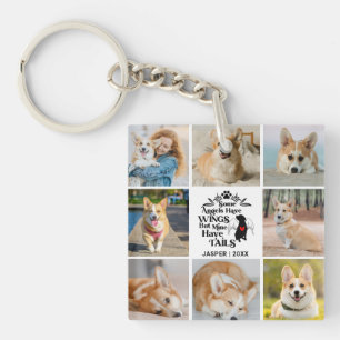 8 Photo Collage Pet Dog Loss Remembrance Key Ring