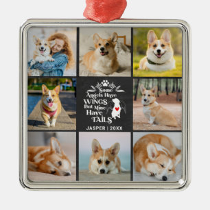 8 Photo Collage Pet Dog Loss Remembrance Metal Tree Decoration