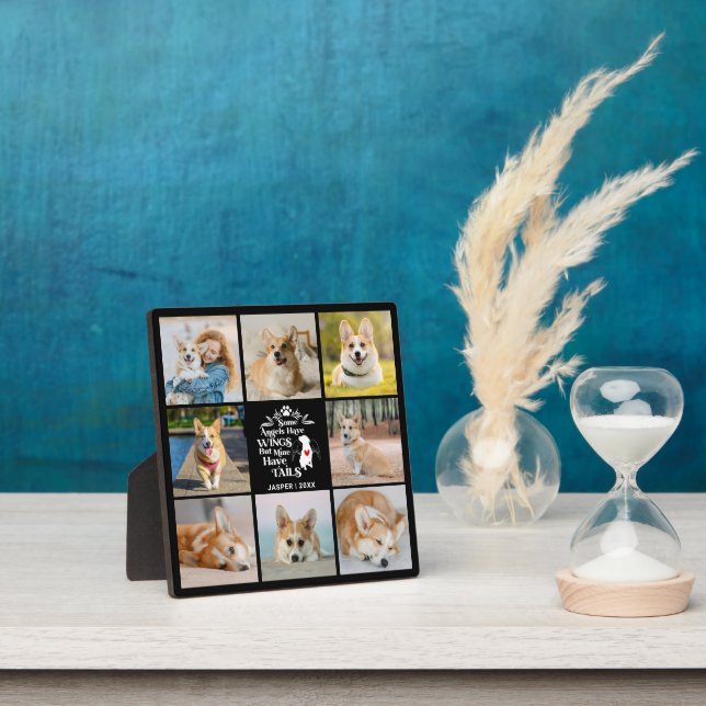 8 Photo Collage Pet Dog Loss Remembrance Plaque (Insitu)