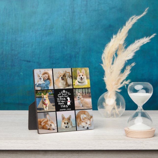 8 Photo Collage Pet Dog Loss Remembrance Plaque (Insitu)