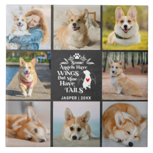 8 Photo Collage Pet Dog Loss Remembrance  Tile
