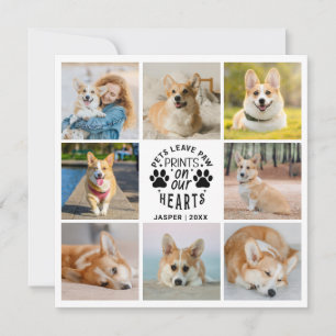 8 Photo Collage Pet Memorial Remembrance Greeting Card