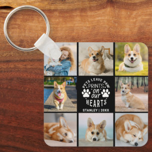 8 Photo Collage Pet Memorial Remembrance   Key Ring