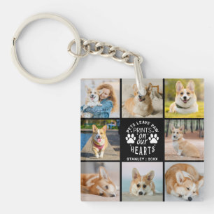 8 Photo Collage Pet Memorial Remembrance  Key Ring