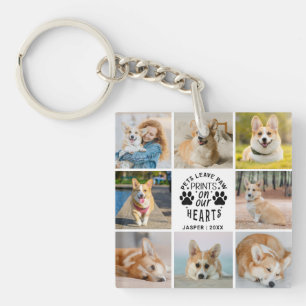 8 Photo Collage Pet Memorial Remembrance   Key Ring